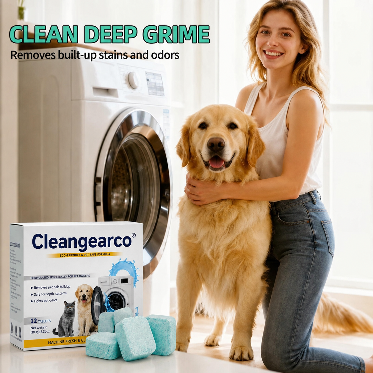 Pet Hair Cleaner Fights Pet Odors & Hair Build-Up for Fresh Clean Machines