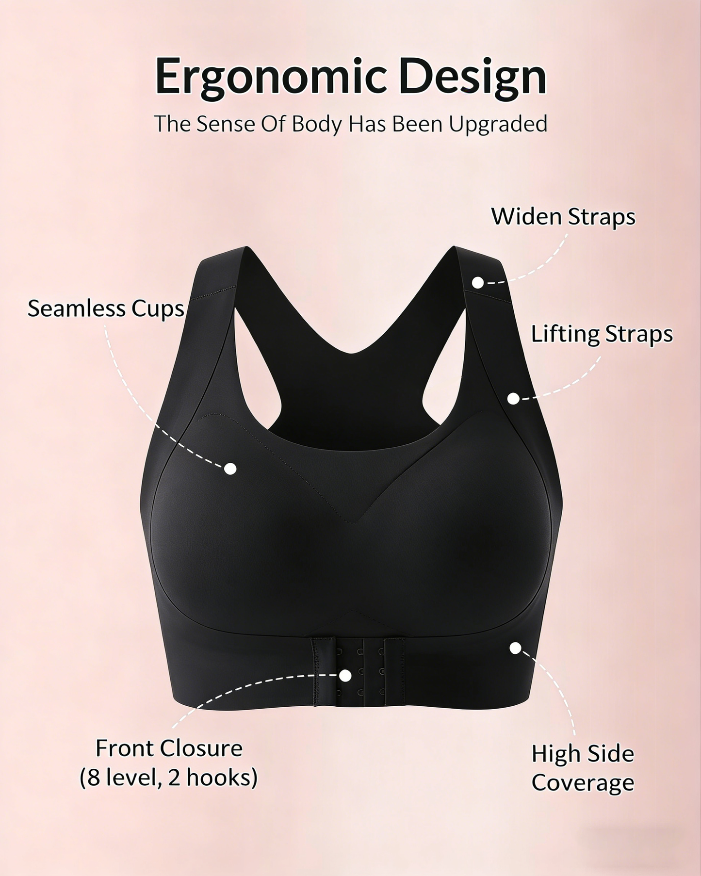 🔥LAST DAY PROMOTION - 50% OFF Front Closure Cross-Back Wireless Posture Bra