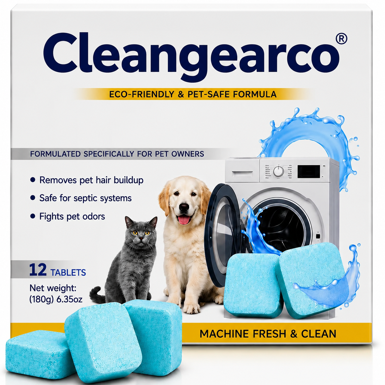 Pet Hair Cleaner Fights Pet Odors & Hair Build-Up for Fresh Clean Machines