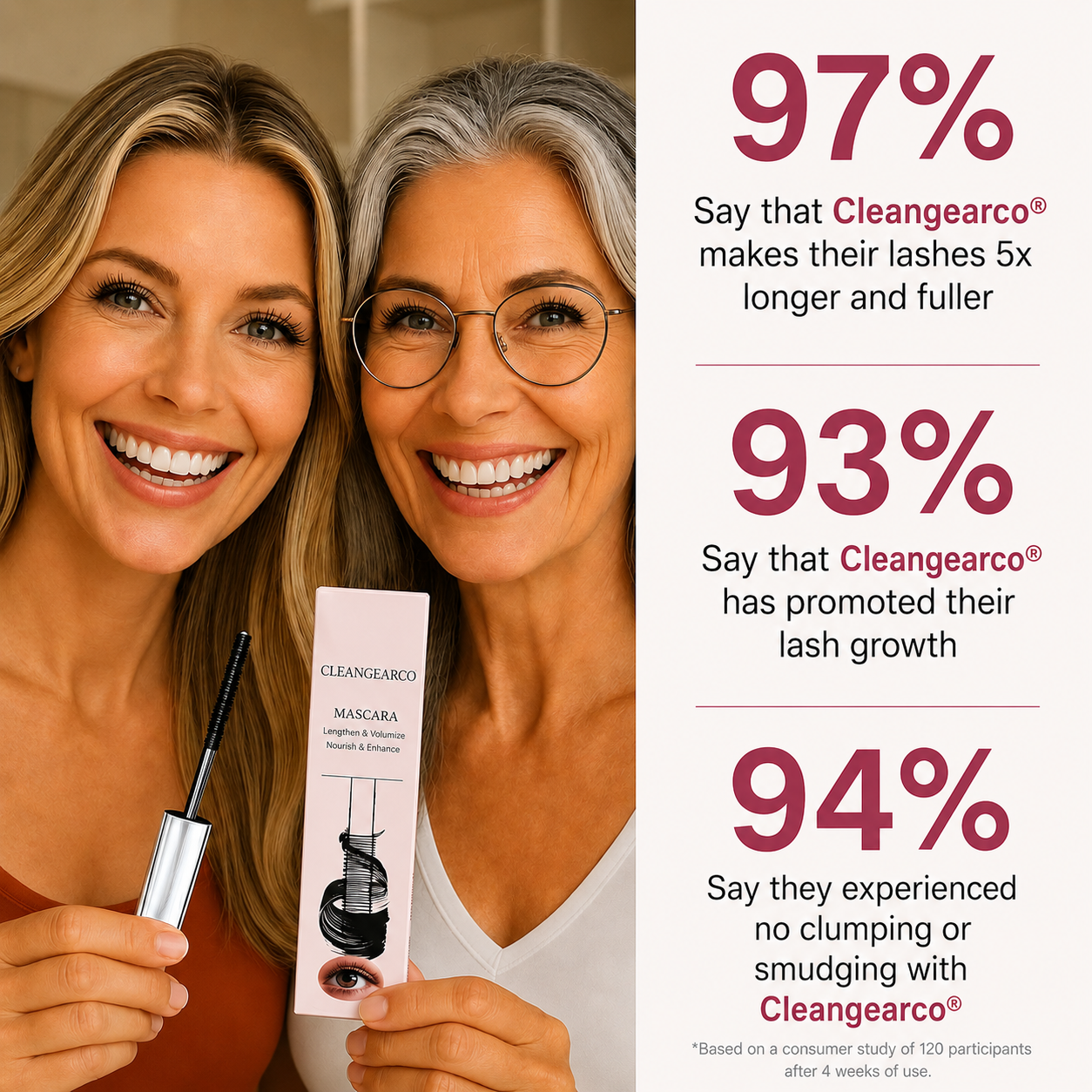 Cleangearco® Waterproof Fibre Mascara💧  – Volume & Length without Clumping for Dramatic Moments