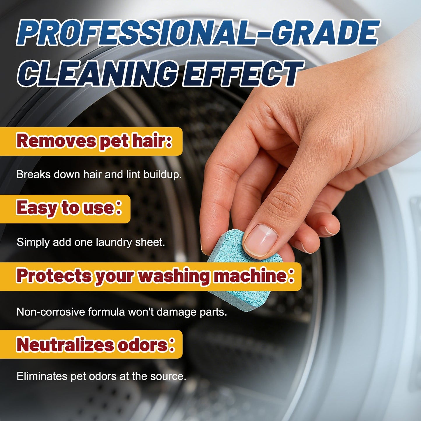 🔥LAST DAY 50% OFF | Cleangearco Washing Machine Cleaning Tablets 12 Pack