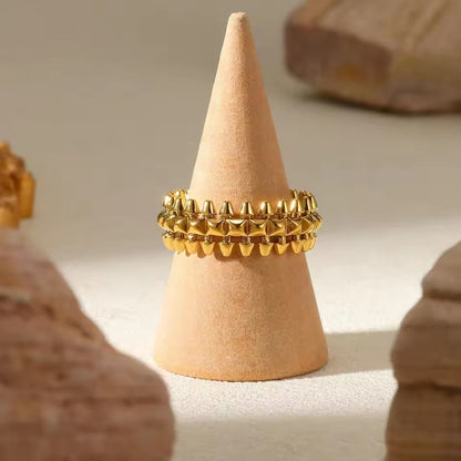 Gold Bullet Color Stainless Steel Geometric Rings