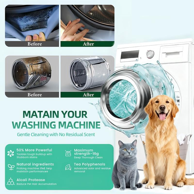 Pet Hair Cleaner Fights Pet Odors & Hair Build-Up for Fresh Clean Machines